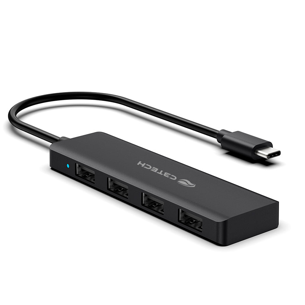 HUB USB Tipo-C 2.0 Com 4 Portas USB 2.0 HU-C230BK Plug And Play - C3Tech