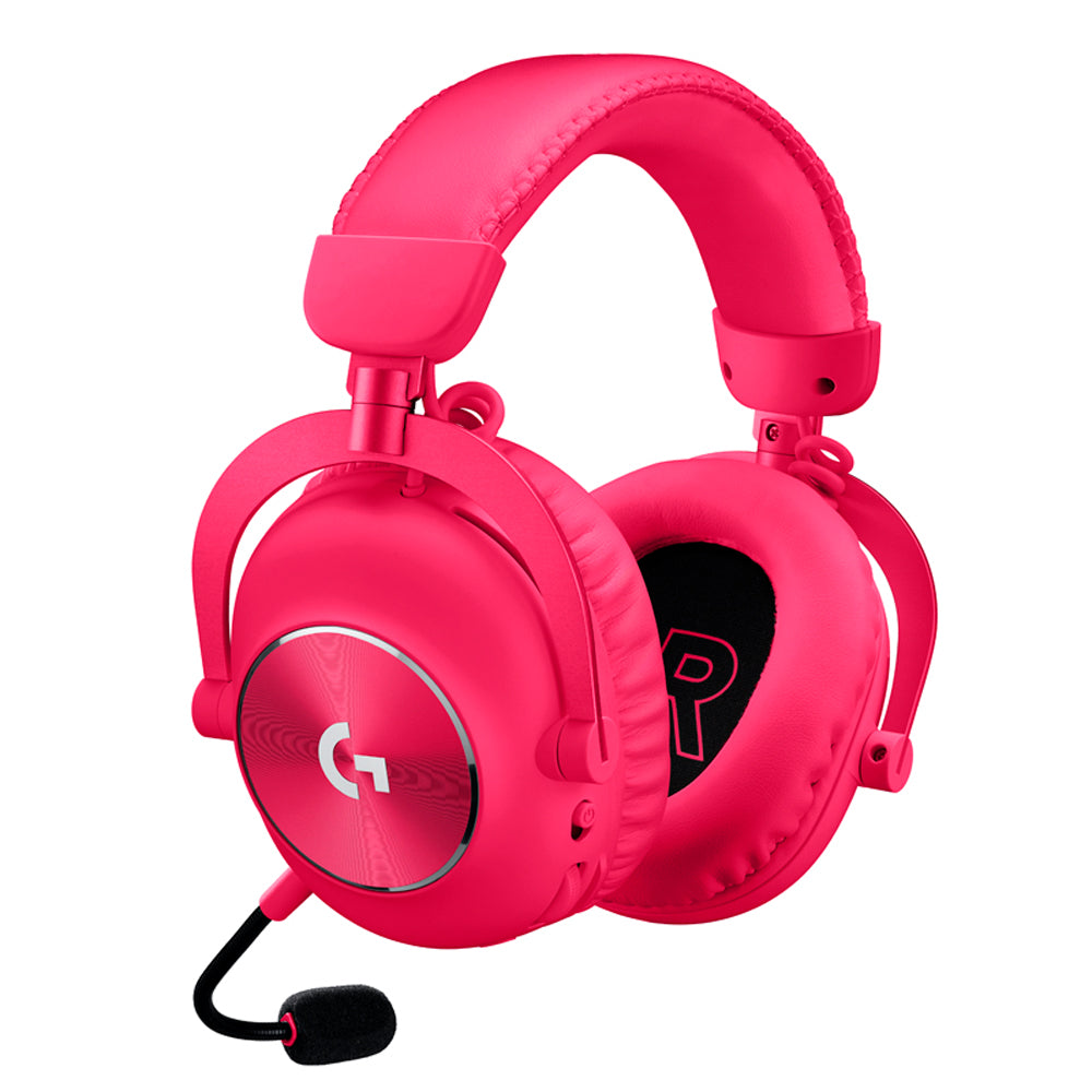 Headset Gamer Sem Fio Logitech G Pro X 2 Lightspeed, 50mm, Bluetooth, USB, 3.5mm, PC, Playstation e Switch, Rosa Magenta