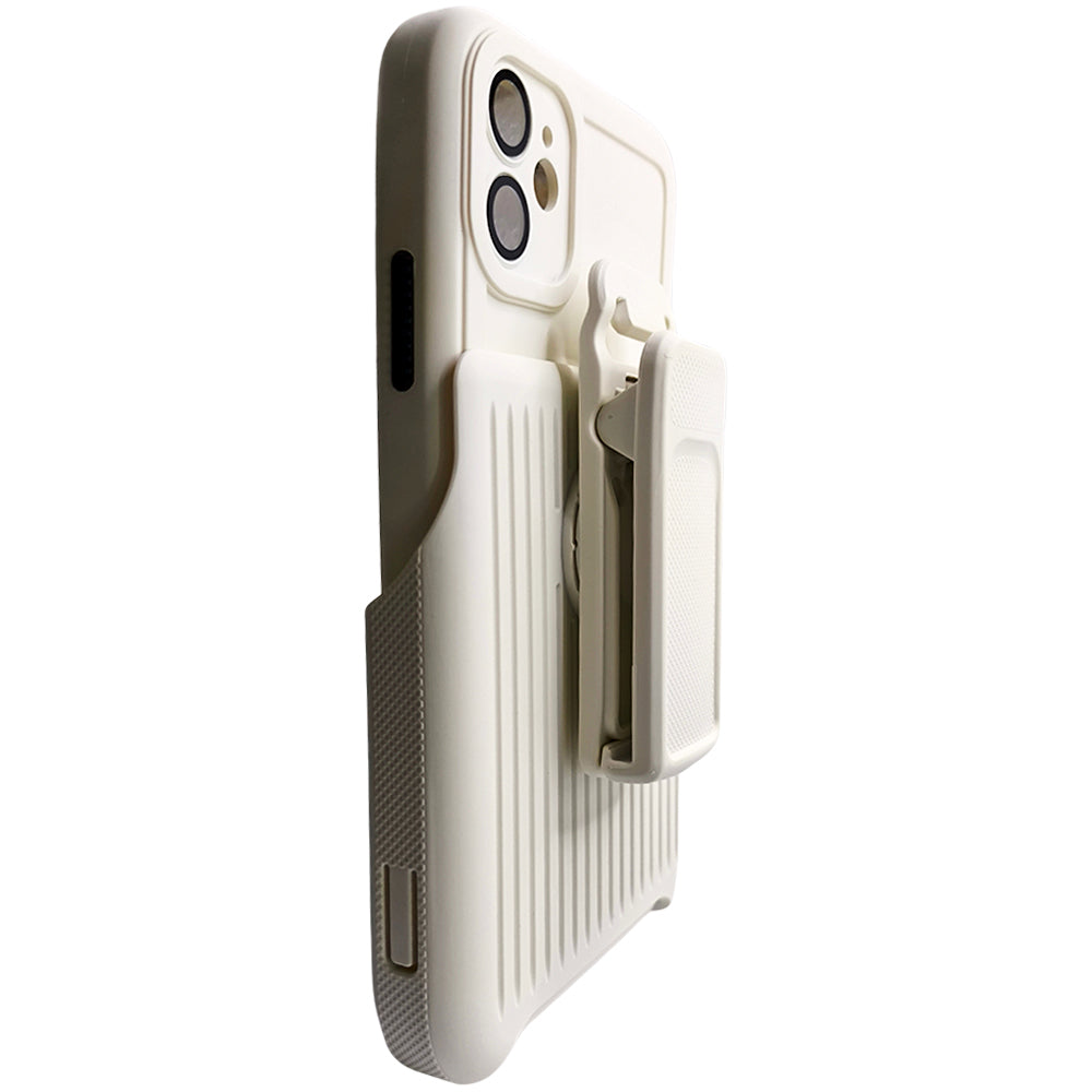 Capa Resistente Para iPhone 11, Com Suporte Clip, Anti-Impacto, Branco
