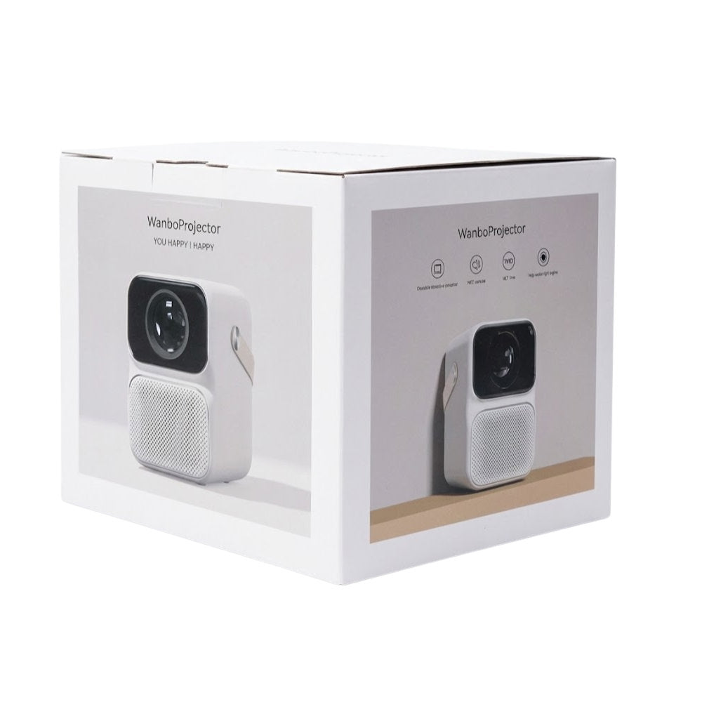Projetor Wanbo T6 Max Full HD Nativo Suporte 4K Android 9.0 WiFi 650 ANSI Foco Auto - Branco