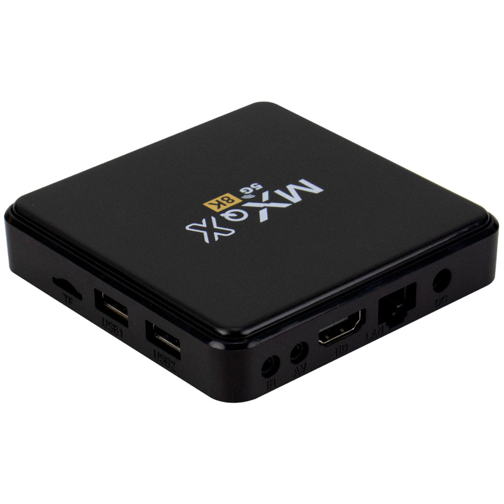 TV Box MXQX 32GB RAM, 128GB Armazenamento, 5G, 8K, Android 11, Quad-Core - Preto