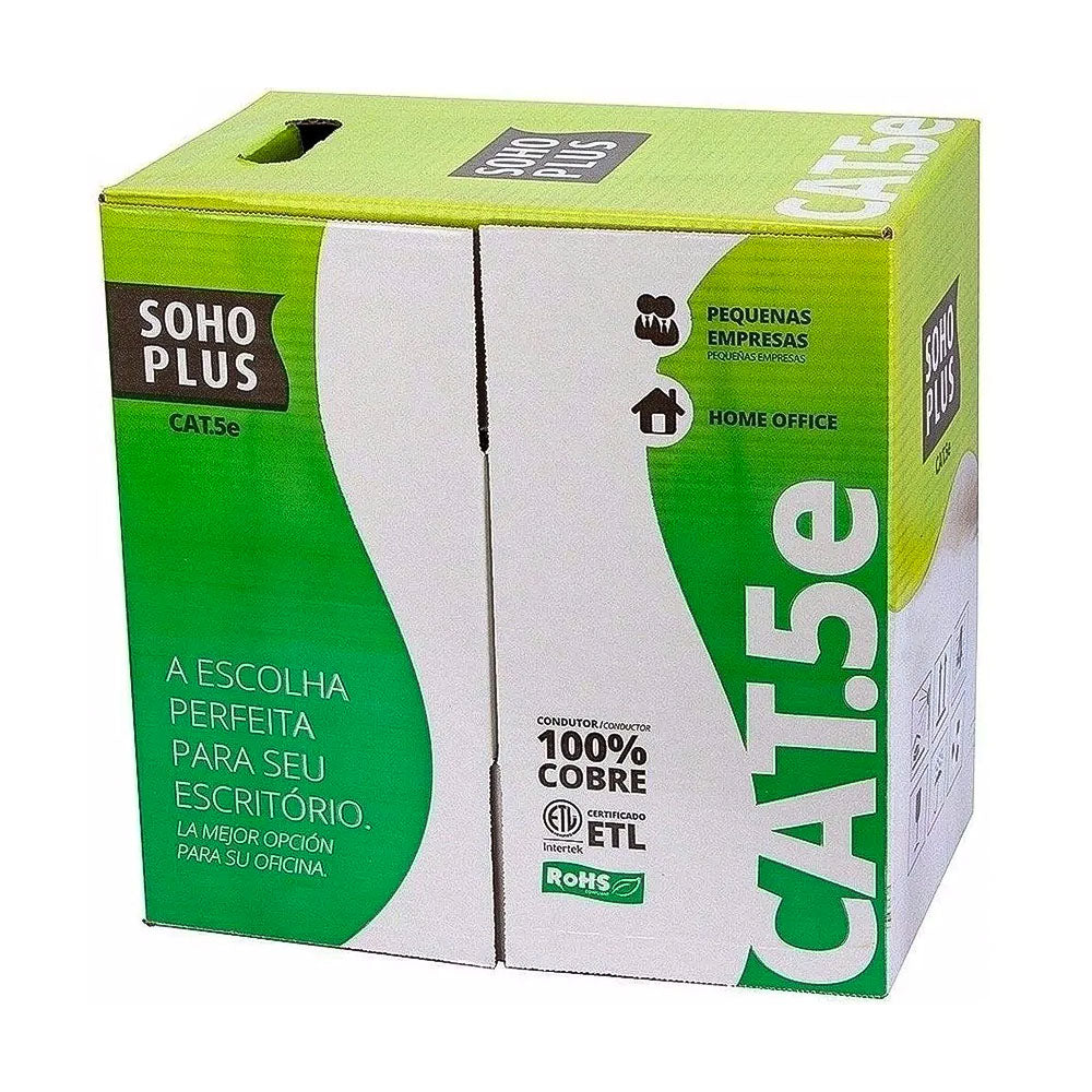 Caixa de Cabo de Rede Furukawa Soho Plus CAT5- 24AWGX4P ROHS 100% Cobre Preto