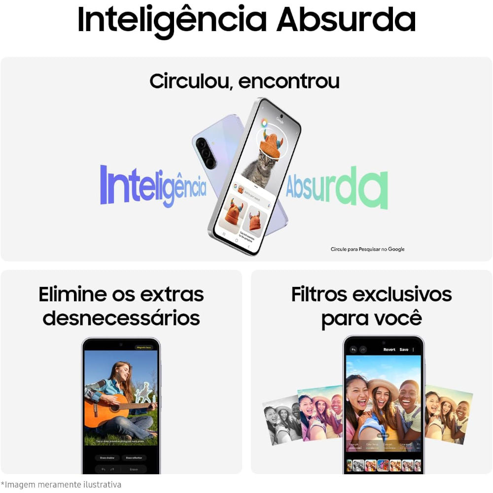 Smartphone Samsung Galaxy A36 5G Branco 256GB, 8GB RAM, Câmera Tripla até 50MP, Tela AMOLED 6.7", NFC, AI e Snapdragon 6