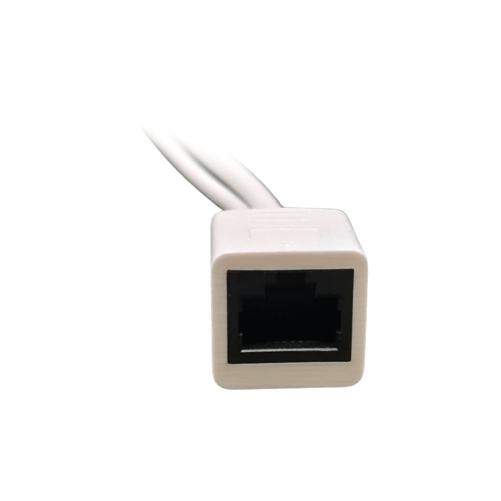Adaptador de Cabo Injetor PoE, Par Macho e Fêmea, 5V/ 12V/ 24V/ 48V, Até 40m de Distância, Branco - FC