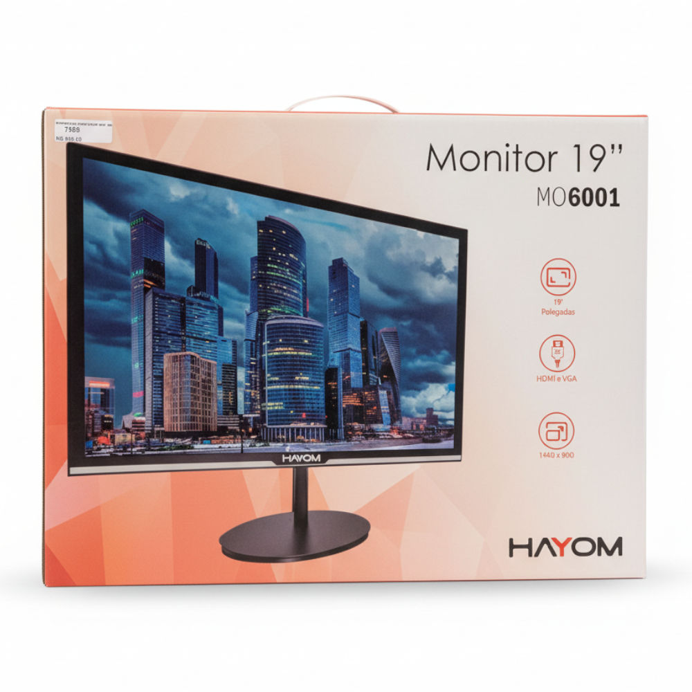 Monitor LED Hayom MO6001 19" HD 1440×900, Conexões HDMI e VGA, Tela Antirreflexo