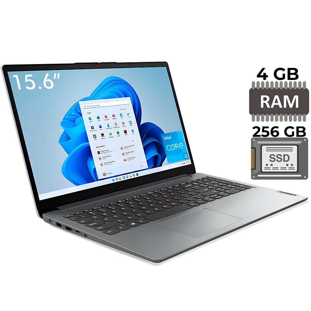 Notebook Lenovo Ideapad 1, Core i3-1215U, 4GB, SSD 256GB, Tela 15.6