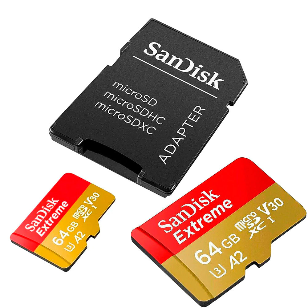 Cartão de Memória SanDisk Extreme 64GB Ultra MicroSDXC UHS-I 170Mb/s Leitura 80Mb/s Escrita + Adaptador