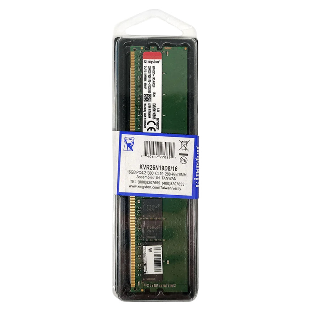 Memória Kingston 16GB DDR4 2666MHz CL19 KVR26N19D8/16