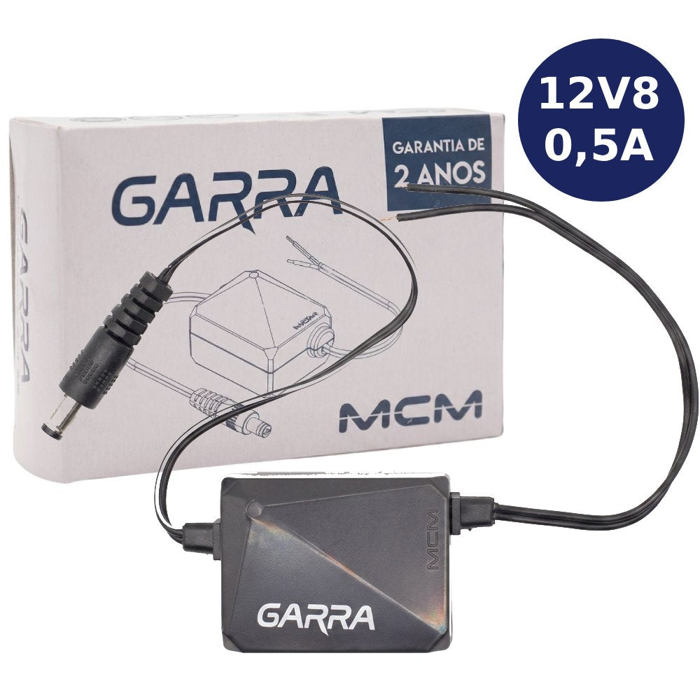 Fonte de Energia 12V8 0,5A Garra para Câmeras de Segurança MCM - FON1448-RS