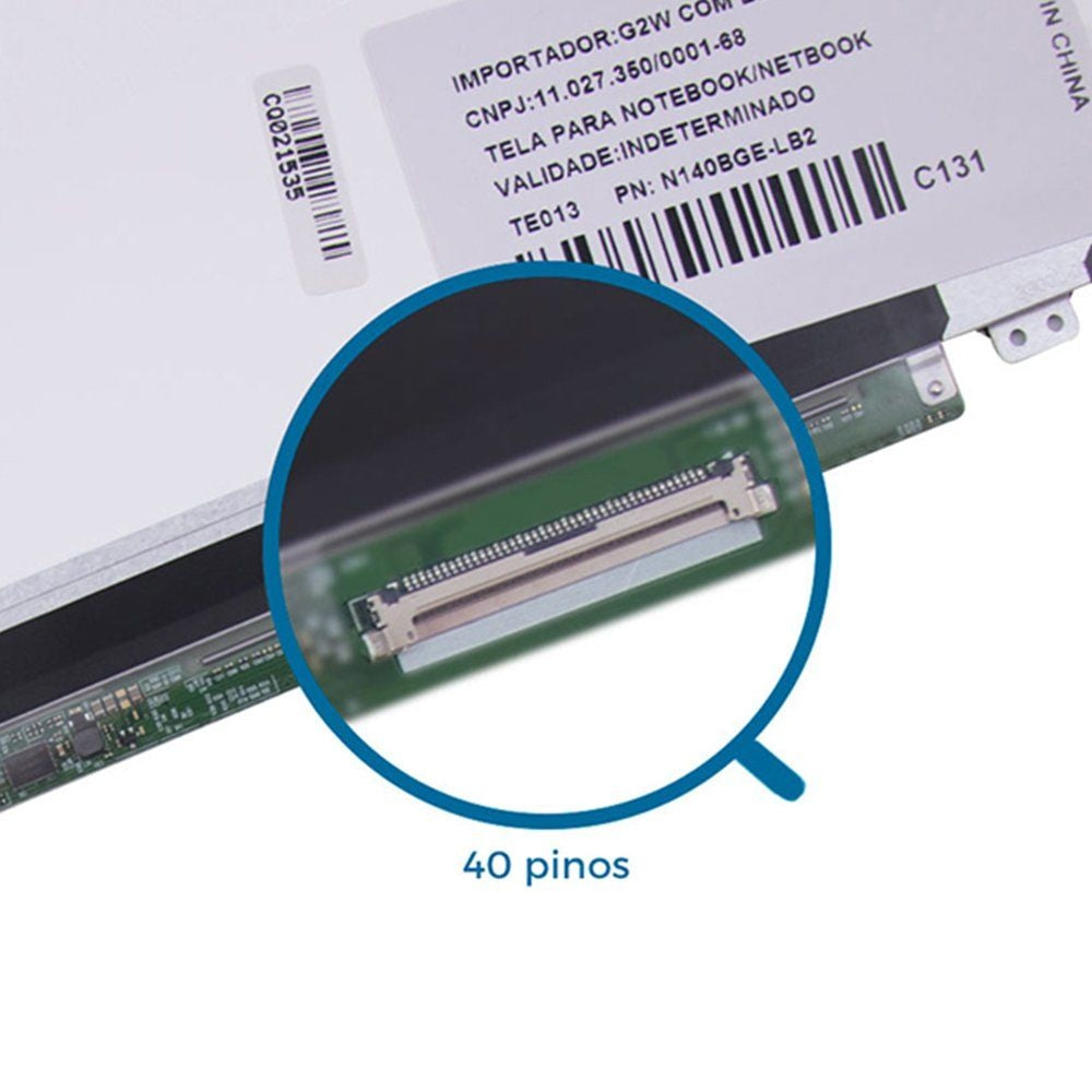 Tela Notebook Display Led Slim 40 Pinos 14.0 - N140BGE-LB2 | Rev. A2