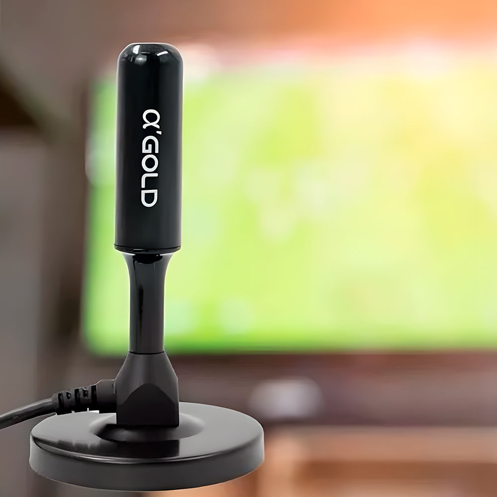 Antena Digital HDTV, 5 Metros, 4.0 DBi, Base Magnética, A'Gold, CB20