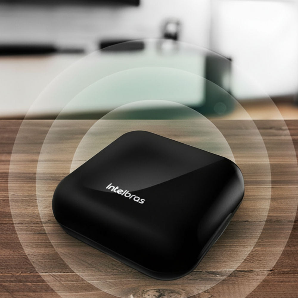 Controle Universal Inteligente IR Intelbras MCR 1001 Wi-Fi 2.4GHz, IR 360° até 15 m, alimentação 5V USB, 38 kHz - Preto
