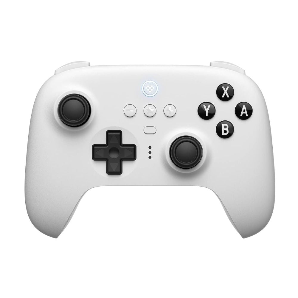 Controle Joystick 8BitDo Ultimate C/ Base Carregamento, USB Bluetooth 2.4G Para Switch/Windows/Steam Deck (Branco)