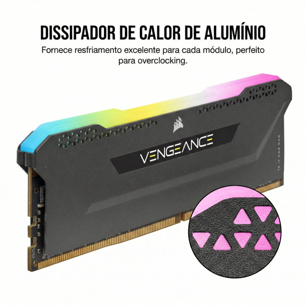 Memória RAM 32GB Corsair Vengeance RGB PRO SL DDR4 3600MHz (2x16GB) CMH32GX4M2Z3600C18