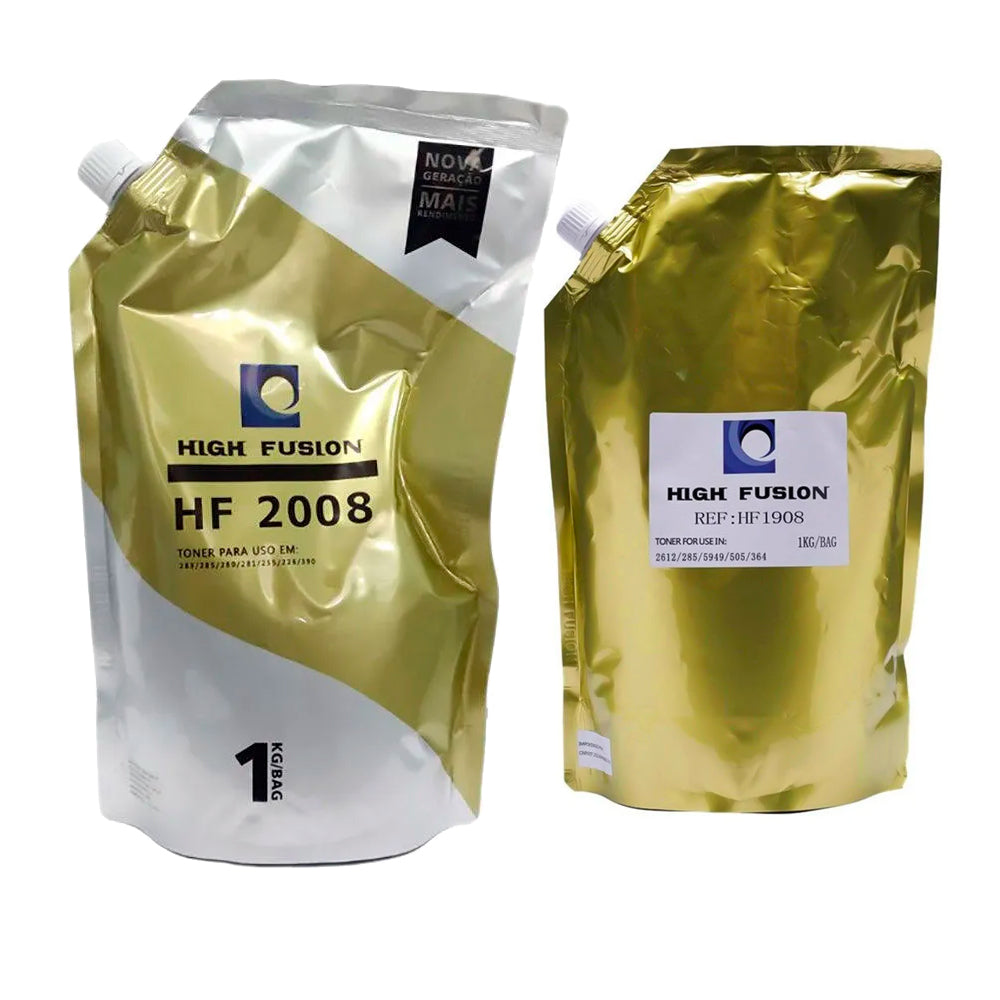 Refil Pó Para Recarga de Toner HP - HF2008 HF1908, 35a/85a/36a Alta e Baixa High Fusion Bag 1 kg