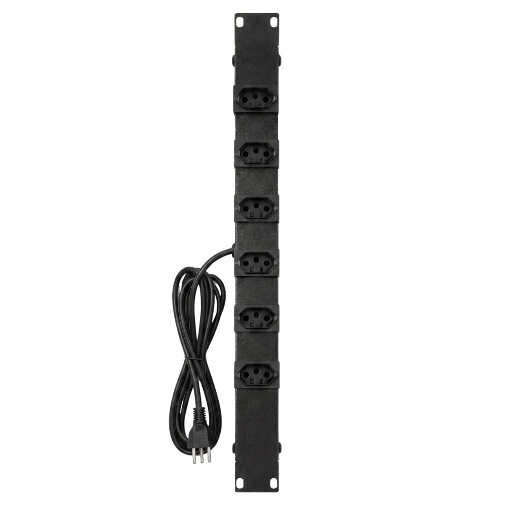 Régua 19 de 6 Posições, 10 Amperes, Para Rack Servidor - MAX ELETRON