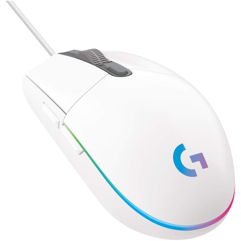 Mouse Gamer Logitech G203 LIGHTSYNC RGB, Efeito de Ondas de Cores, 6 Botões Programáveis e Até 8.000 DPI, Branco - 910-0