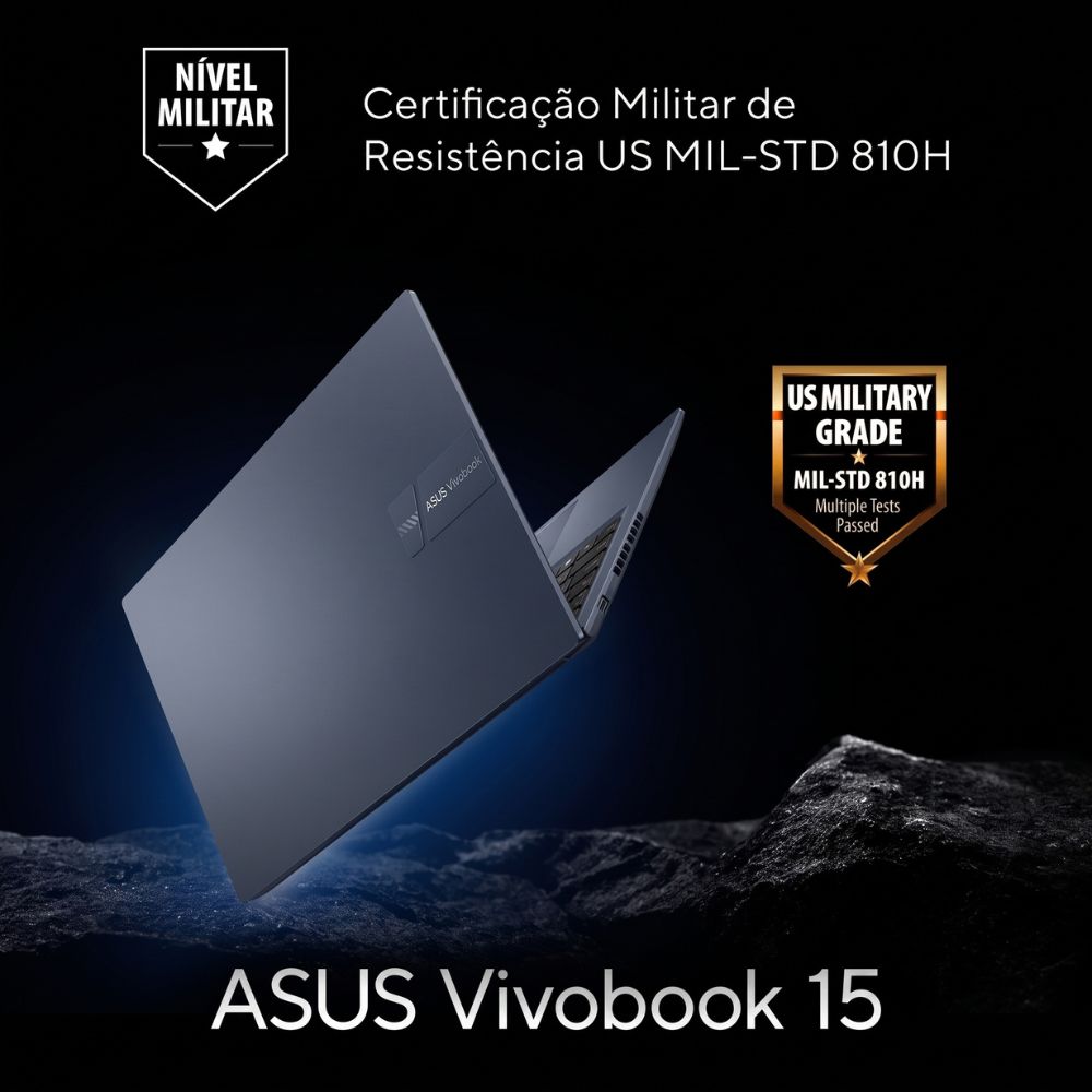 Notebook ASUS Vivobook 15 AMD Ryzen 7 5825U, 8GB Ram, 512GB SSD, Linux KeepOS, Tela de 15,6" FHD, M1502YA - NJ611,  Prat
