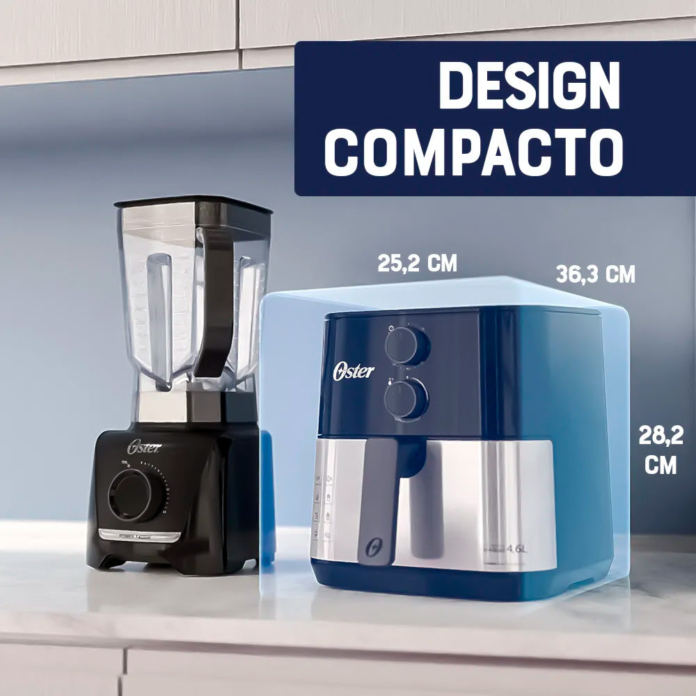 Fritadeira Elétrica Sem Óleo Oster Inox Compact 4,6 Litros- OFRT520, 220V