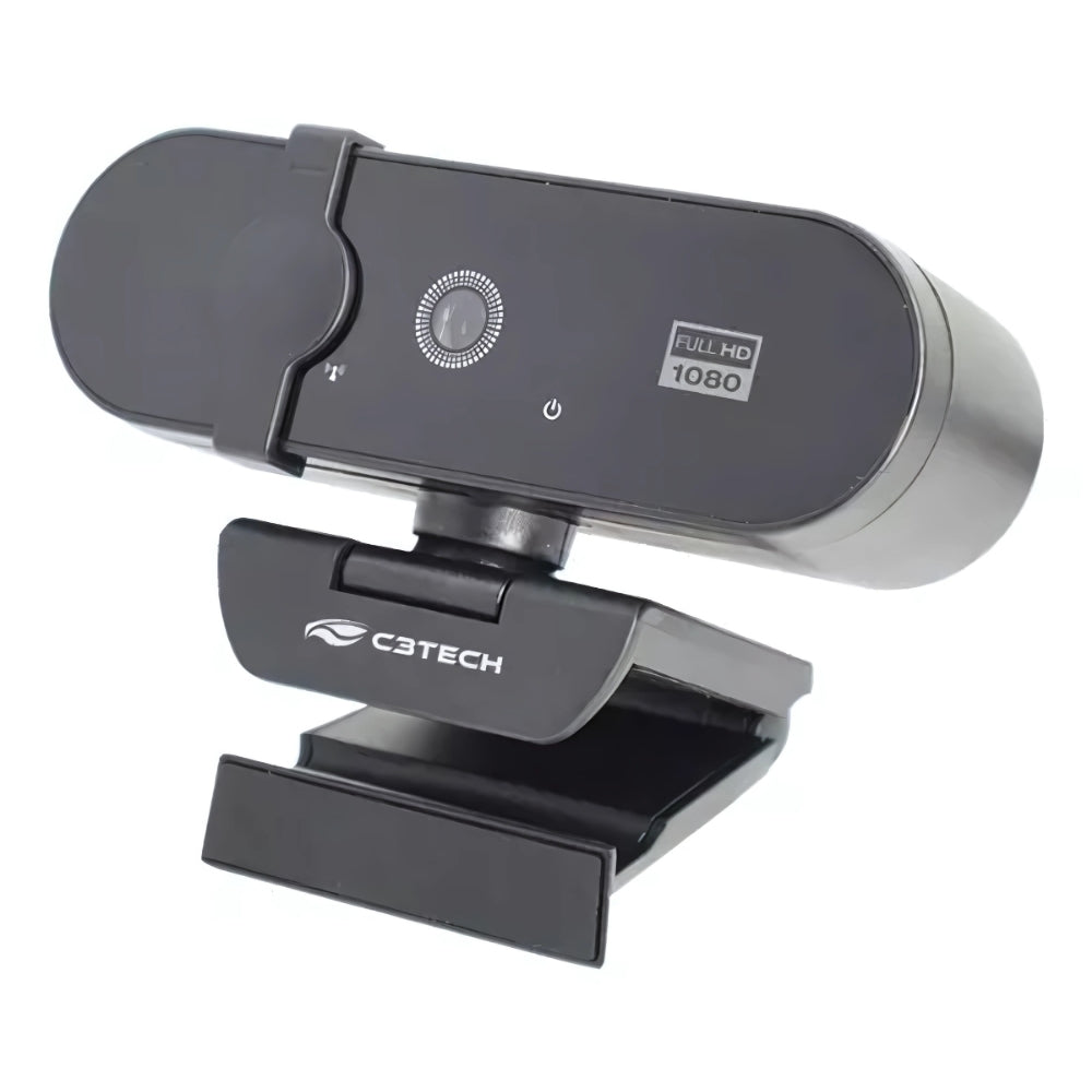 Webcam C3TECH WB-150BK, Full HD 1080P, Plug and Play, 30FPS - Preto