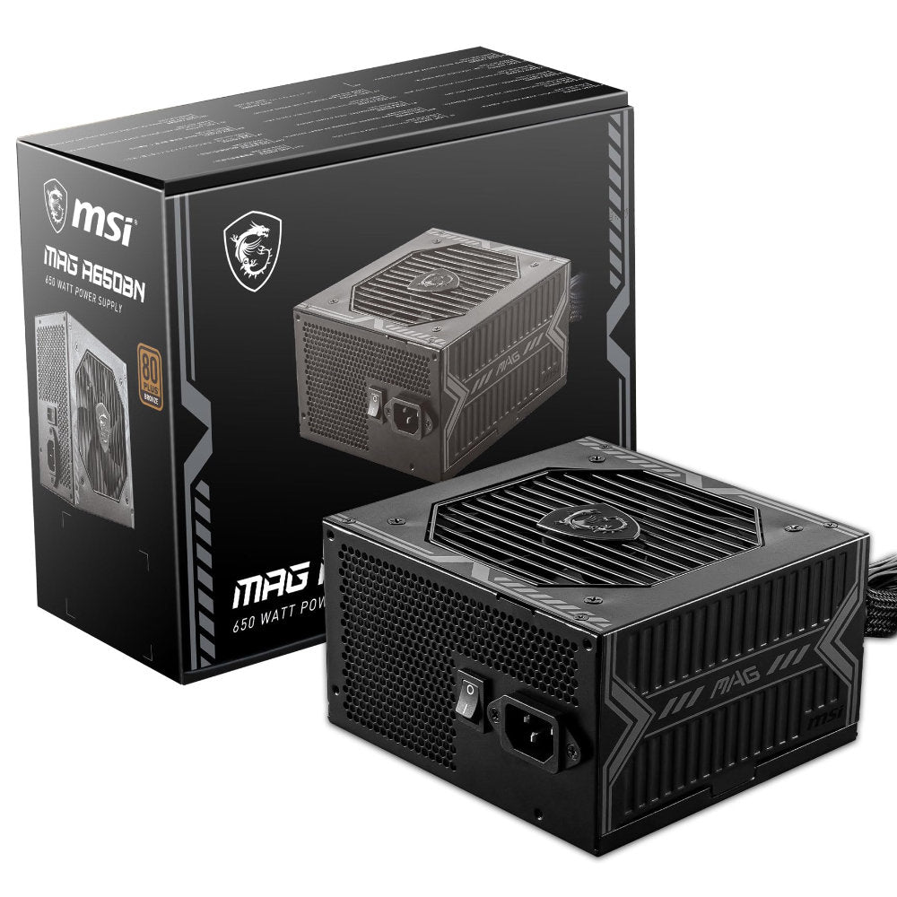Fonte ATX Gamer MSI MAG A650BN 650W 80 Plus Bronze PFC Ativo com Cabo