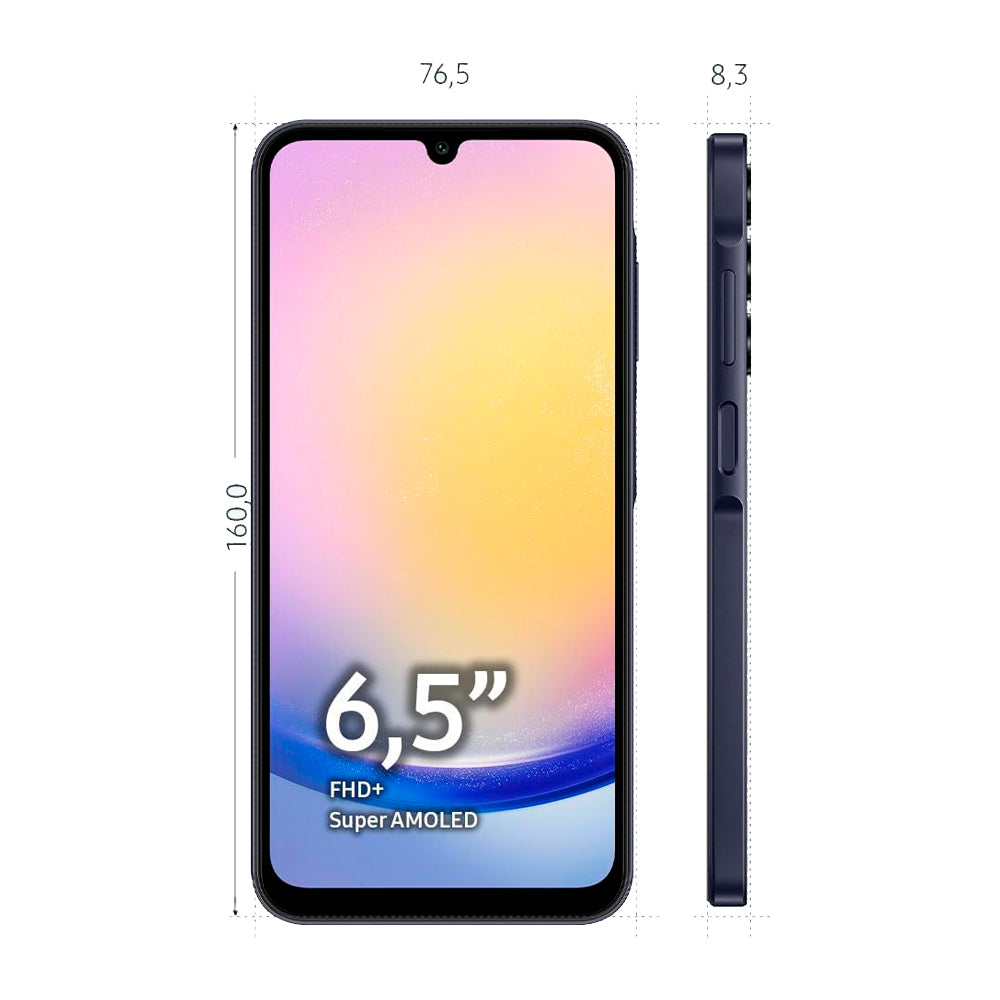 Smartphone Samsung Galaxy A25 RAM 6GB 128GB 5G, Dual SIM, Tela 6.5", Câmera Traseira 50+8+2MP Frontal 13MP - Azul Escuro