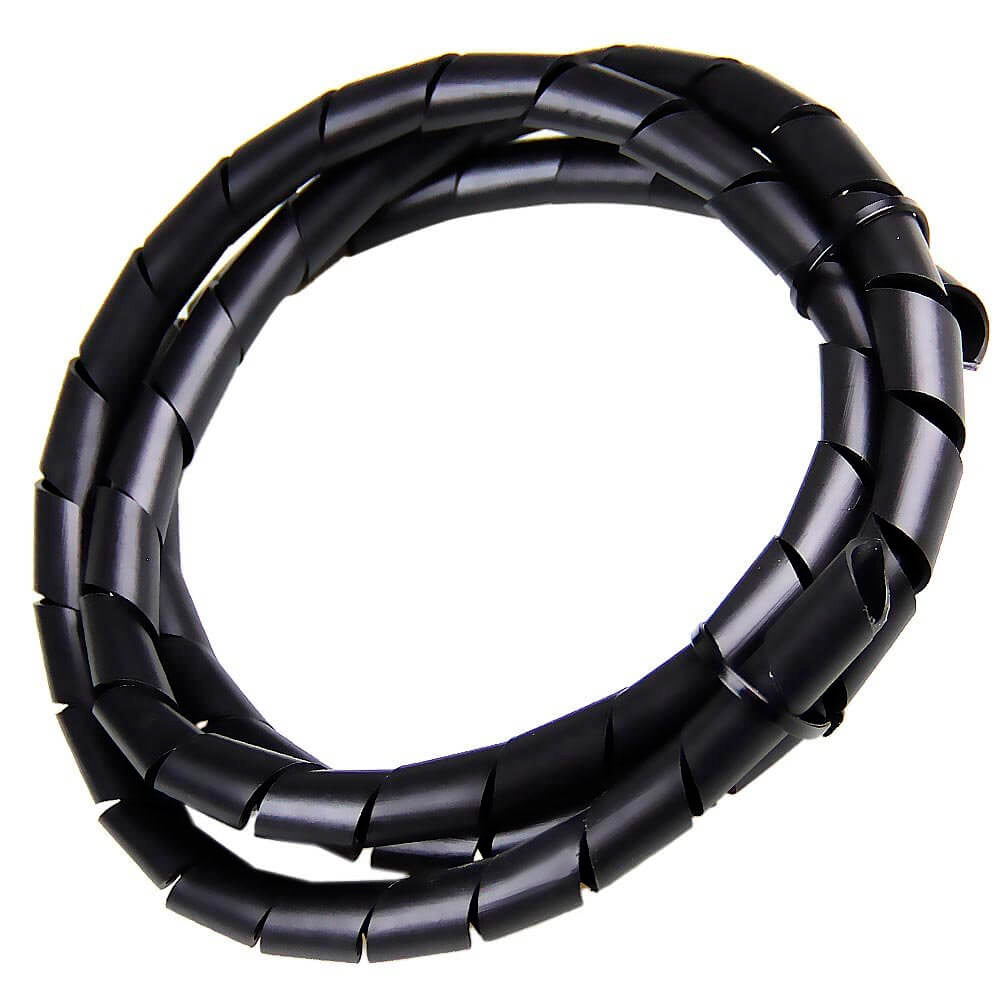 Organizador Espiral Para Cabos E Fios, Diametro 19mm X 2 Metros - Preto