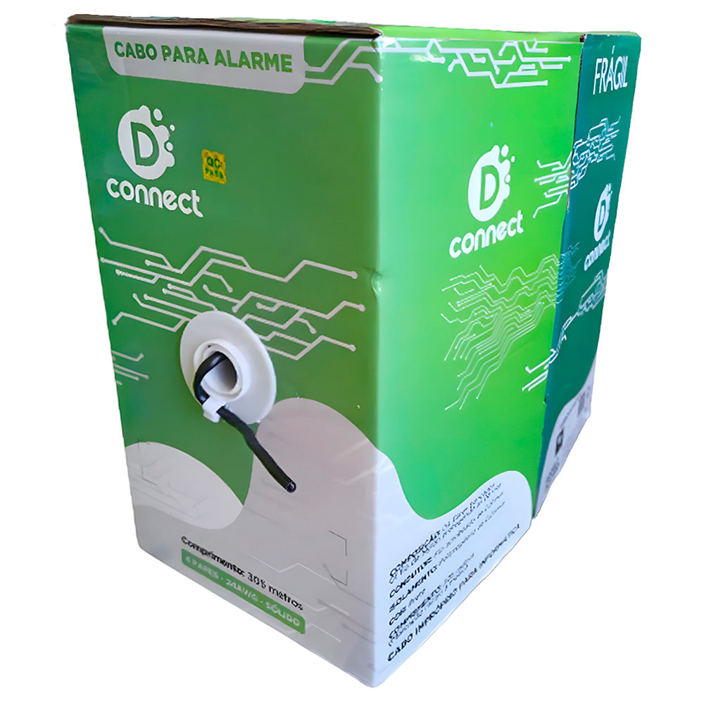 Caixa de Cabo de Rede Cat 5 D Connect Preto 305 Metros