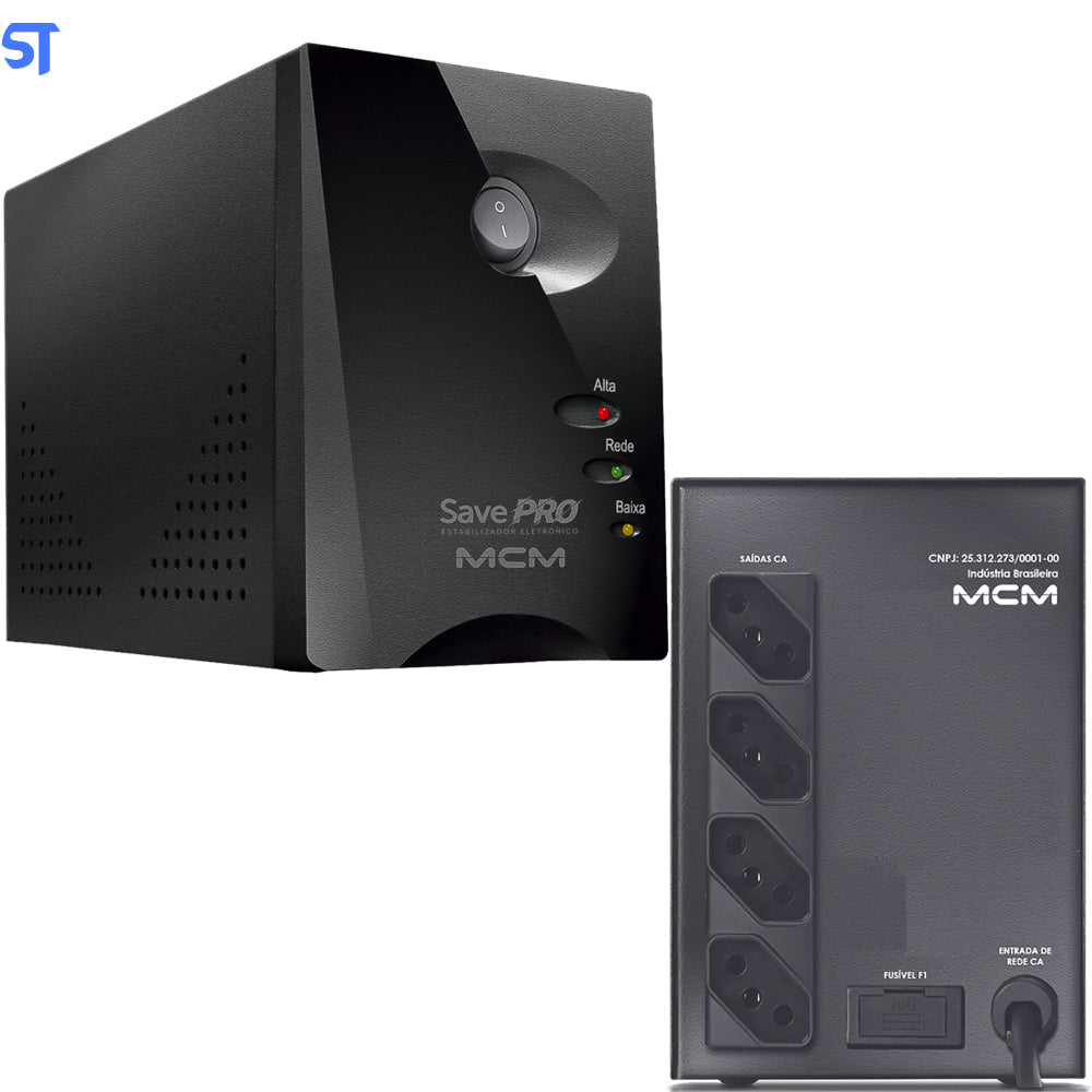 Estabilizador Save Pro 1000va Bivolt Entrada: 115/220V Saída: 115V - MCM 1000V
