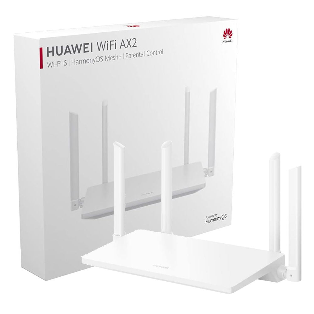 Roteador Huawei Wi-Fi 6 AX2 WS7001, Dual Band 1500Mbps, 3x Gigabit LAN/WAN, Mesh+, Controle Parental, IPv6 – Branco