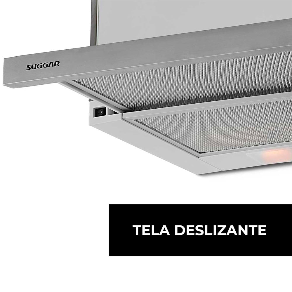 Depurador de Ar Suggar Slim de Embutir 80Cm Inox 220V DE82IX