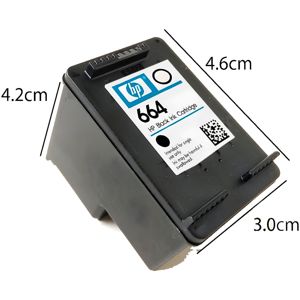 Cartucho de Tinta HP 664, Preto, Original, F6V29AB, Para HP Deskjet 2136 2676 3776 5076 5276