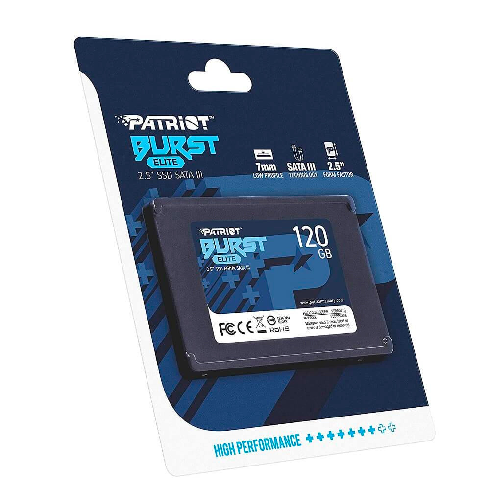 SSD Patriot Burst Elite, 120GB, Sata III, Leitura 450MB/s e Gravação 320MB/s, PBE120GS25SSDR