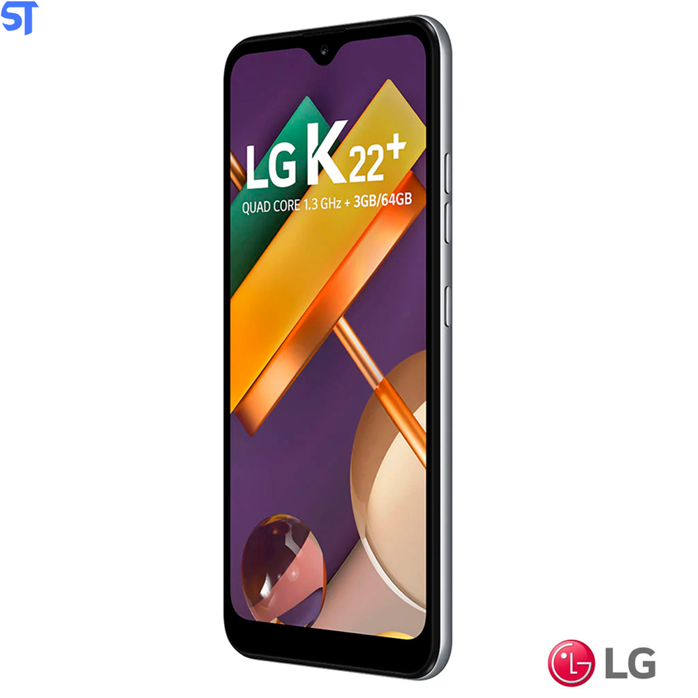 Celular LG K22 Plus 64GB / 3GB RAM / Dual SIM / 4G LTE / Tela 6.2" / Câmeras 12MP + 2MP e 5MP - Titanium (LMK200HAW