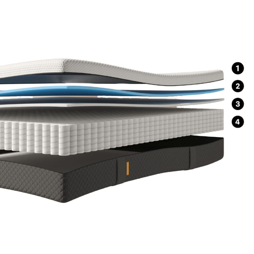 Colchão Emma Hybrid Lite King 193x203cm, Molas Ensacadas e Espuma Airgocell, Firmeza Média, Tecnologia Alemã