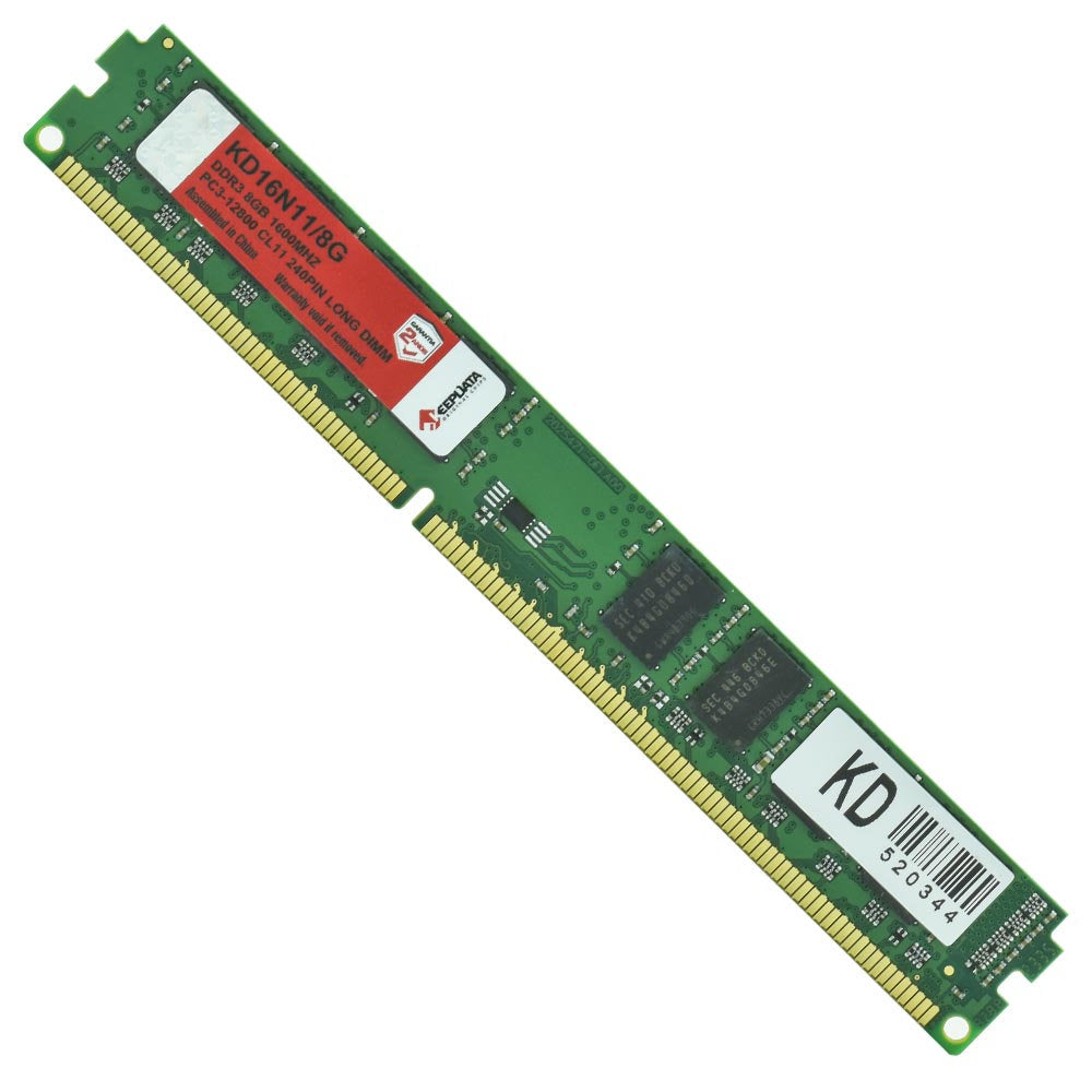 Memória RAM Desktop KeepData 8GB 1600Mhz DDR3 PC3-12800 CL11 Long DIMM KD16N11/8G