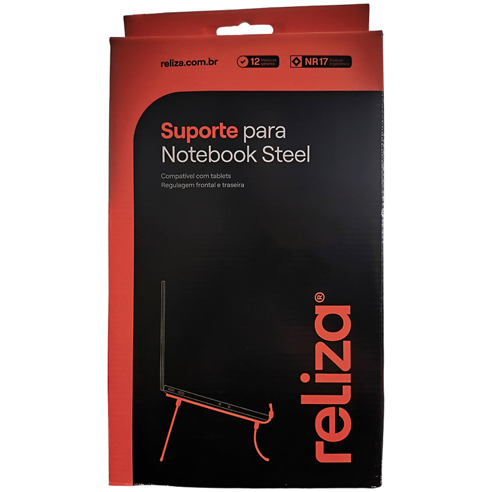 Suporte Para Notebook, Ergonômico, Ajustável, Acabamento Steel Cromo, Conforto e Estabilidade - Cromo