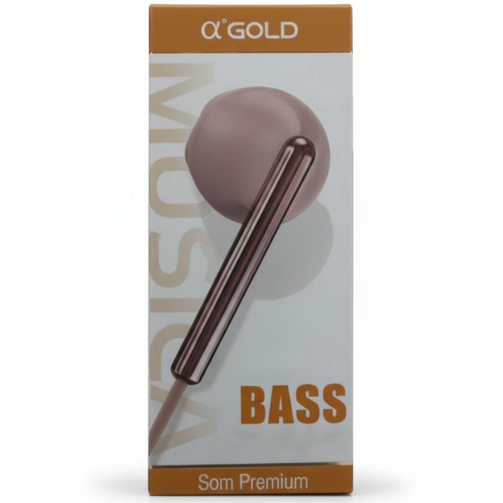 Fone De Ouvido Stereo, Super Bass, com Microfone, Entrada 3.5mm, Fio 1.3 Metros, A'Gold, FN-A10 - Rosa