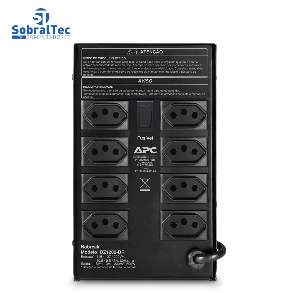 Nobreak APC Back UPS 1200VA 600W Bivolt 115V/220V 8 Tomadas BZ1200-BR