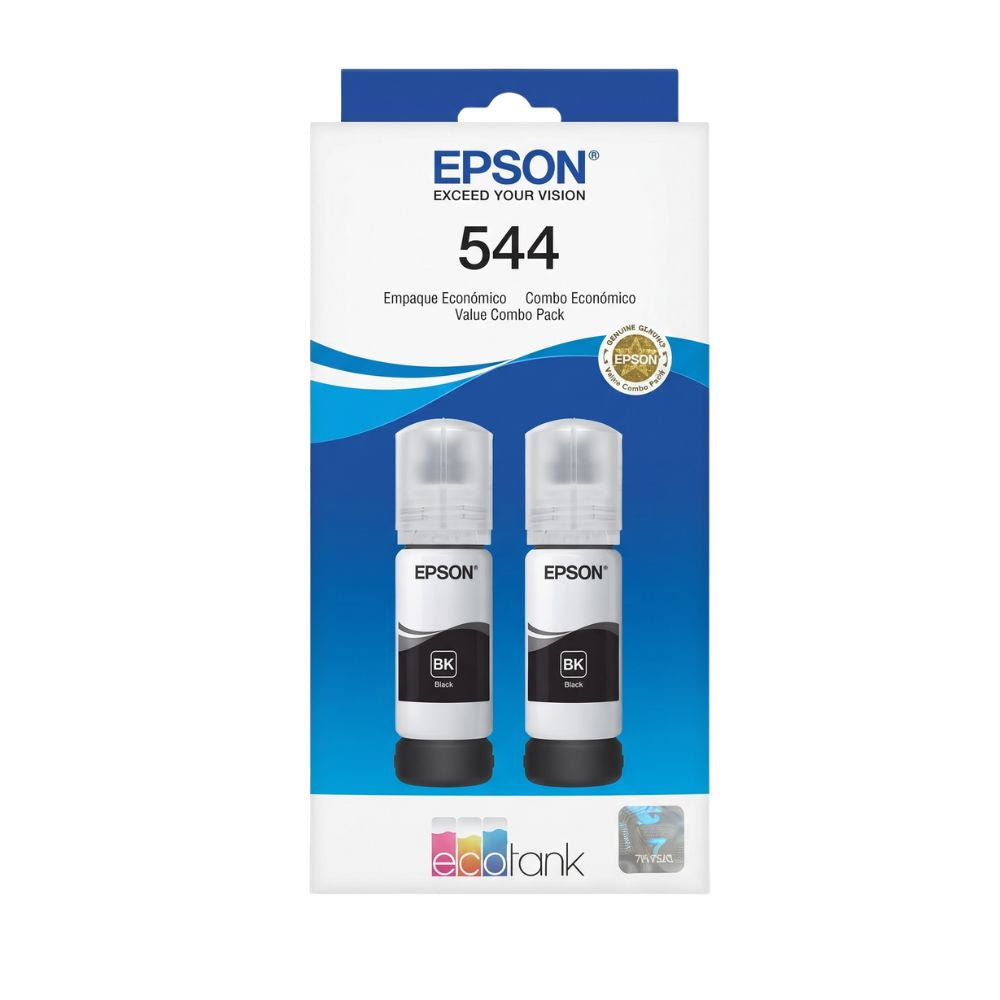 Kit 2 Refis de TInta Epson 544 BK Preto 65ml, Para L110/L1210/L3110/L3160 (Caixa com 2 Refis)