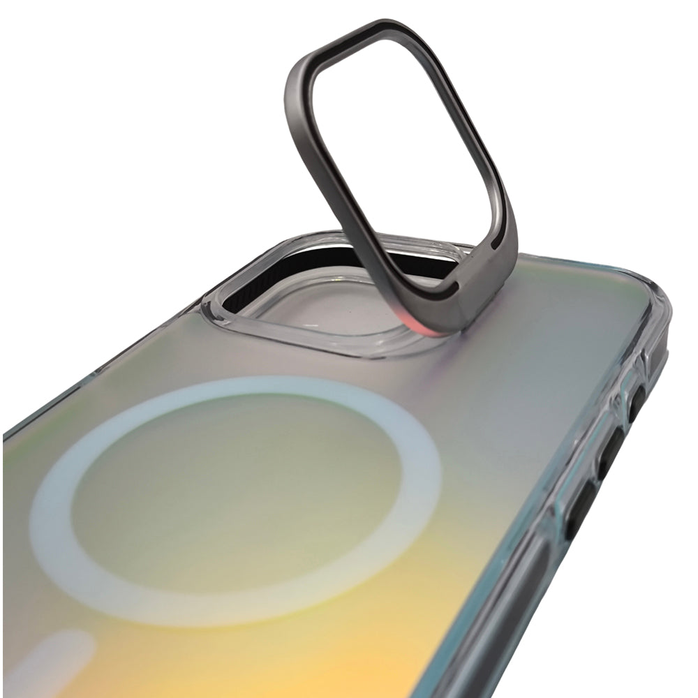 Capa Holográfica, Com Suporte Para Carregamento Magnético, Para iPhone 16 Pro Max