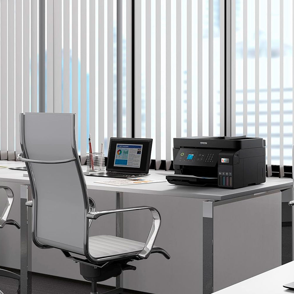 Multifuncional Epson EcoTank L5590 - Tanque de Tinta Colorida, Wi-Fi Direct, Ethernet, Fax, ADF, Bivolt, Preta