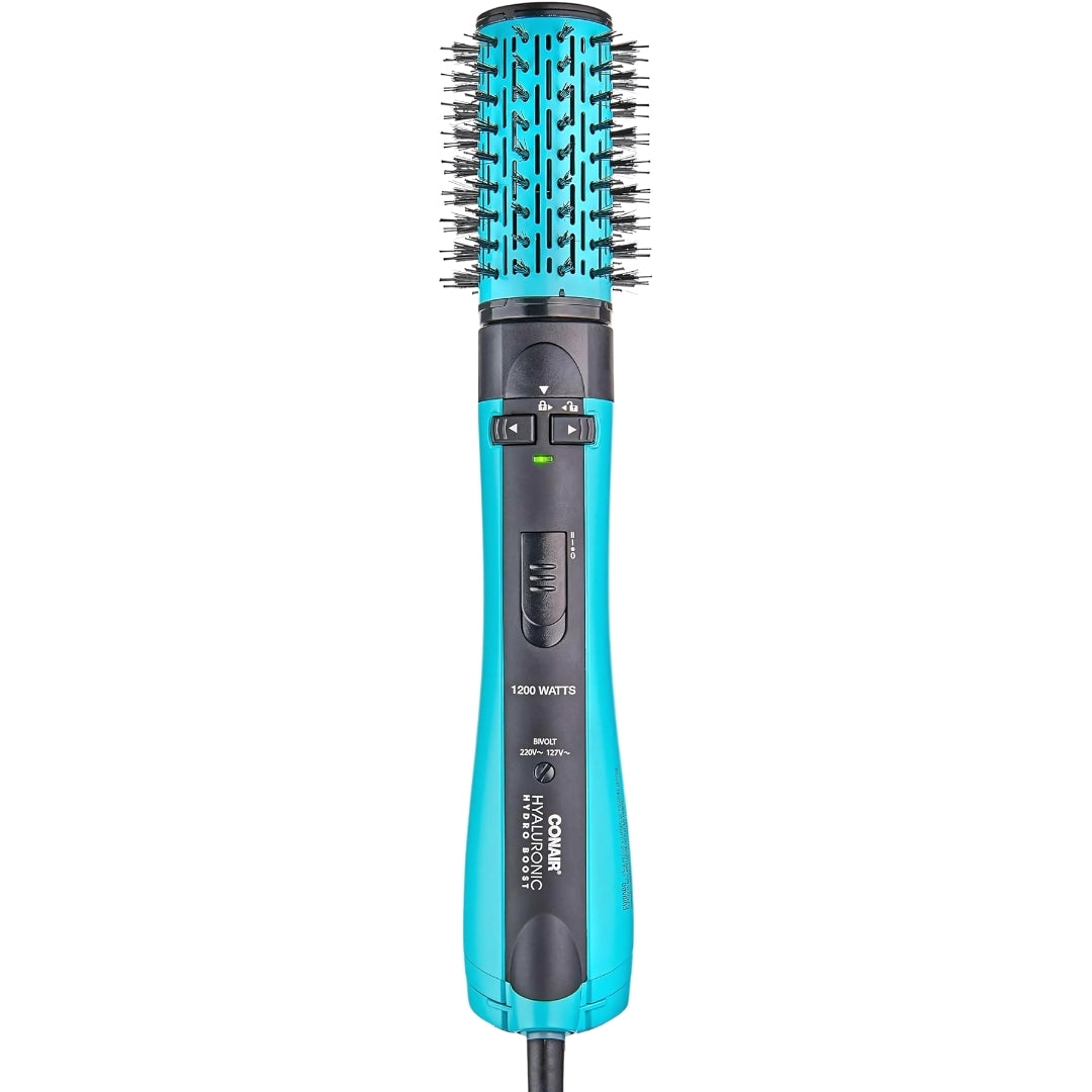 Escova Secadora Rotativa Rotating Hyaluronic Conair (Preto e azul) Bivolt