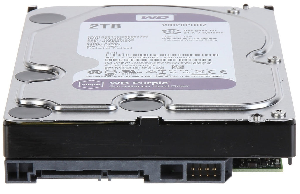 HD Interno Video 2TB Purple 2 Tera Western Intelbras WD Cftv Dvr Wd20purz