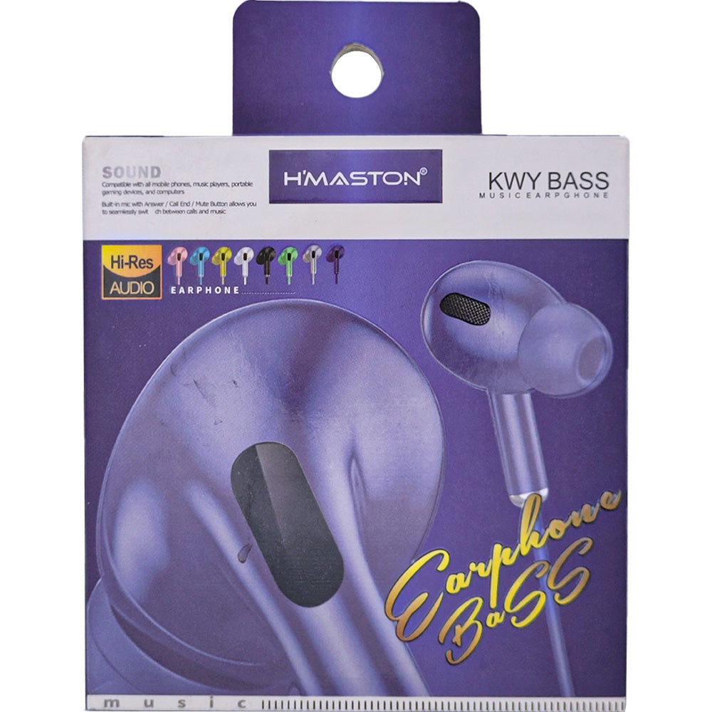 Fone De Ouvido Estéreo Com Microfone H'maston Roxo- EJ-69