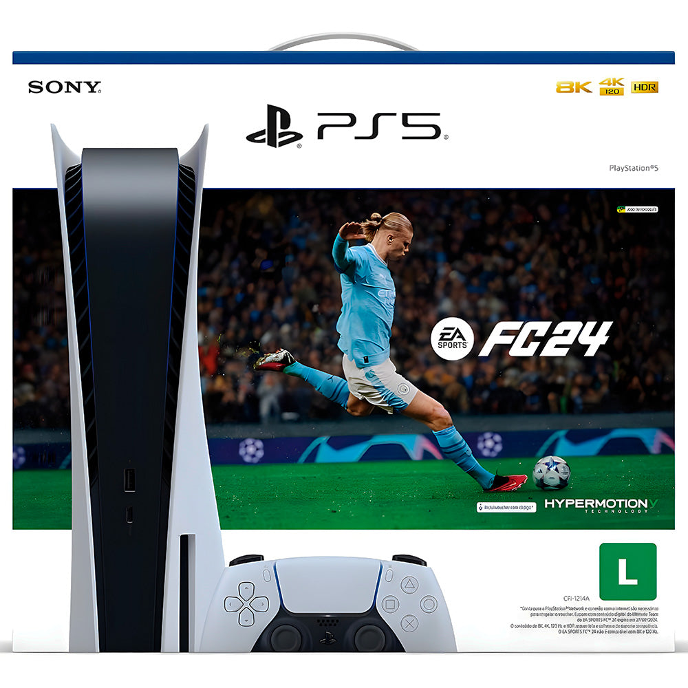 Console PlayStation 5 Sony, SSD 825GB, Controle Sem Fio DualSense, Com Mídia Física + Jogo EA Sports FC 24