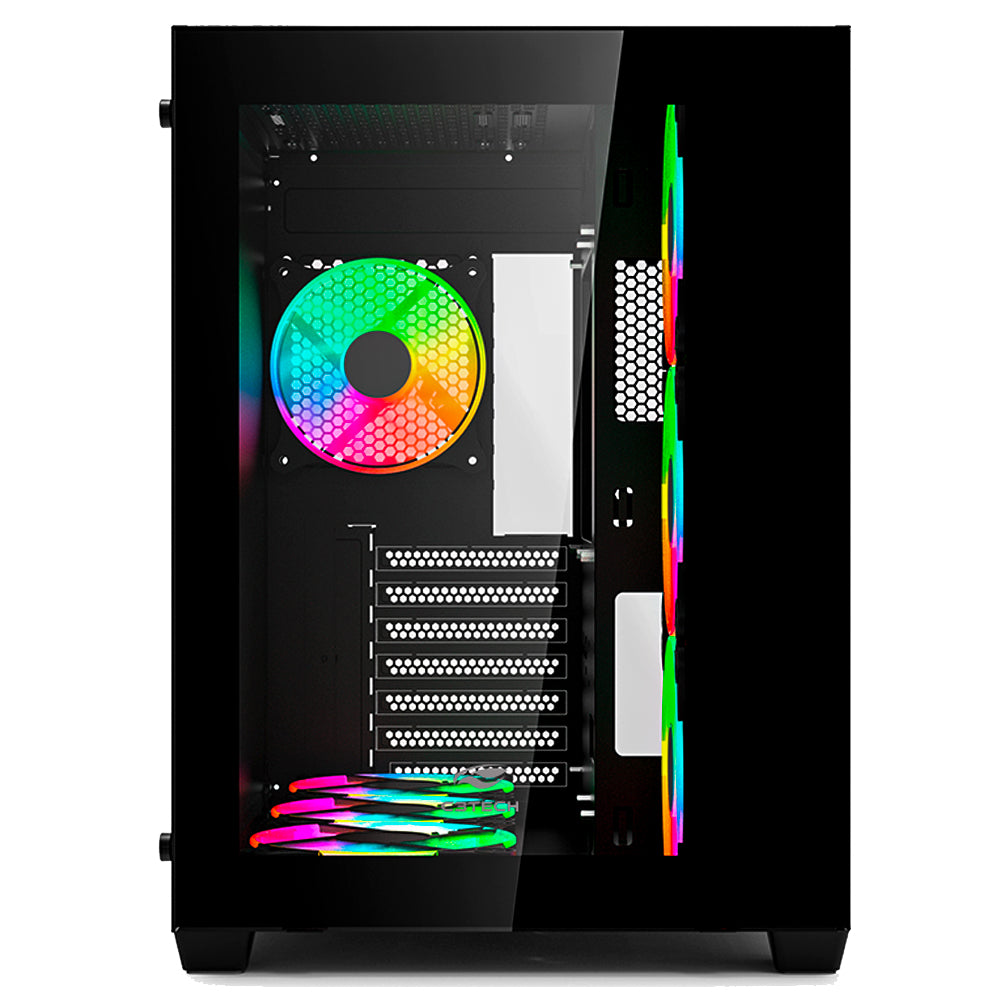 Gabinete Gamer C3Tech Aquarius MT-G910BK, Mid Tower, Vidro Temperado, ATX, Black, Sem Fonte, Preto