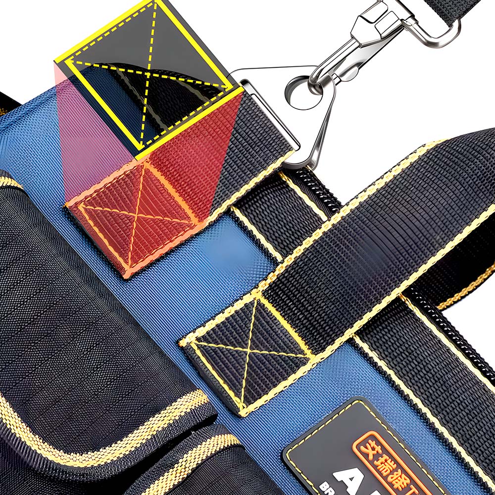 Bolsa de Ferramentas Multifuncional, Resistente a Água, Com 5 Bolsos, Tecido Oxford, AIRAJ, Preto/Azul