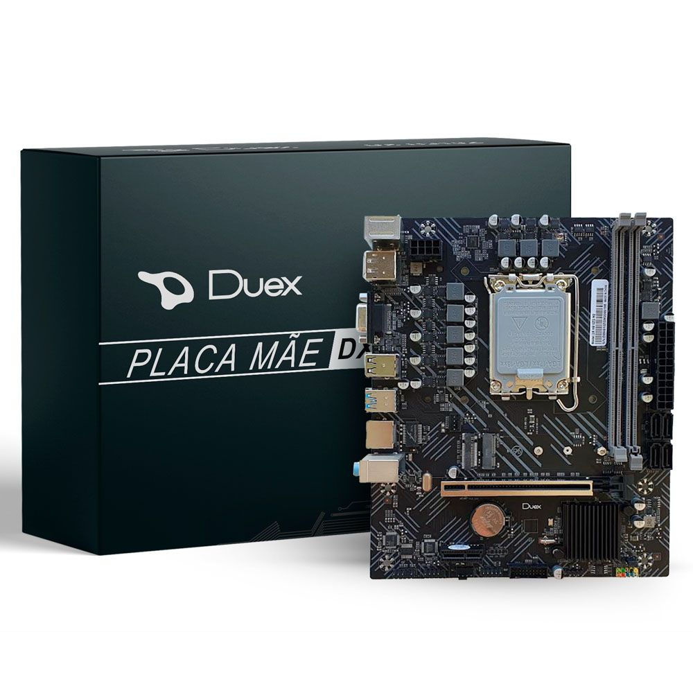 Placa Mãe Duex DX-H610ZG M.2 Chipset H610, LGA 1700, mATX, Dual Channel DDR4 até 64GB 3200MHz, 4xSATA 6Gb/s