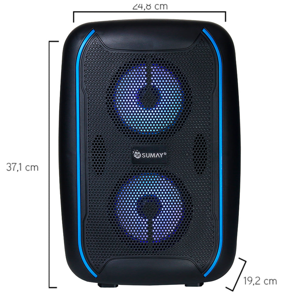 Caixa de Som Portátil 60W Com LED, Bluetooth, Função TWS, Jump Sumay - SM-CSP1309